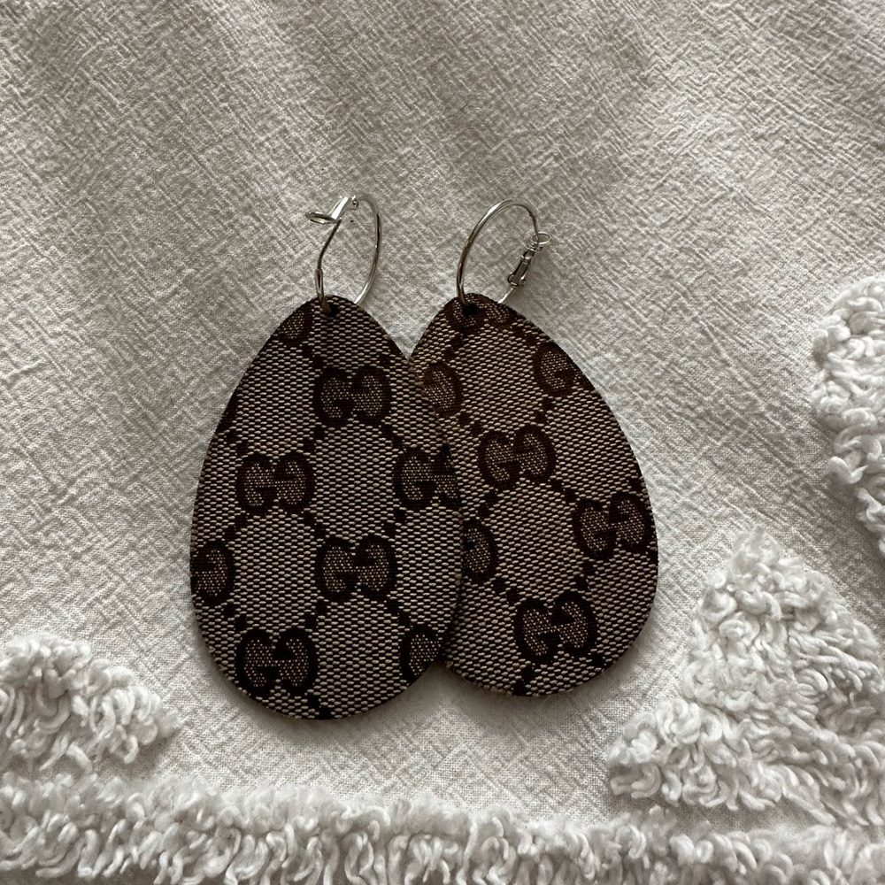 Gucci upcycle earrings, 4 inches long, light weight